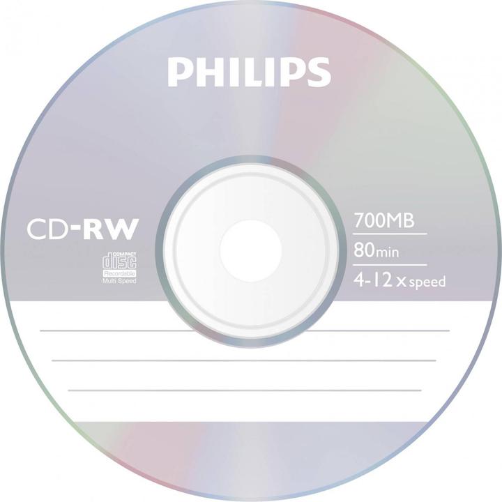Actual product image Philips 1x10 CD-RW 80Min 700MB 4-12x JC (10 x)