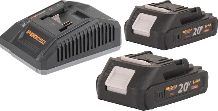 Produktbild Procraft Starter Pack C20/4 Ladegerät 20 V 4 A + 2x 20/2A Akku 2,0 Ah (20 V)