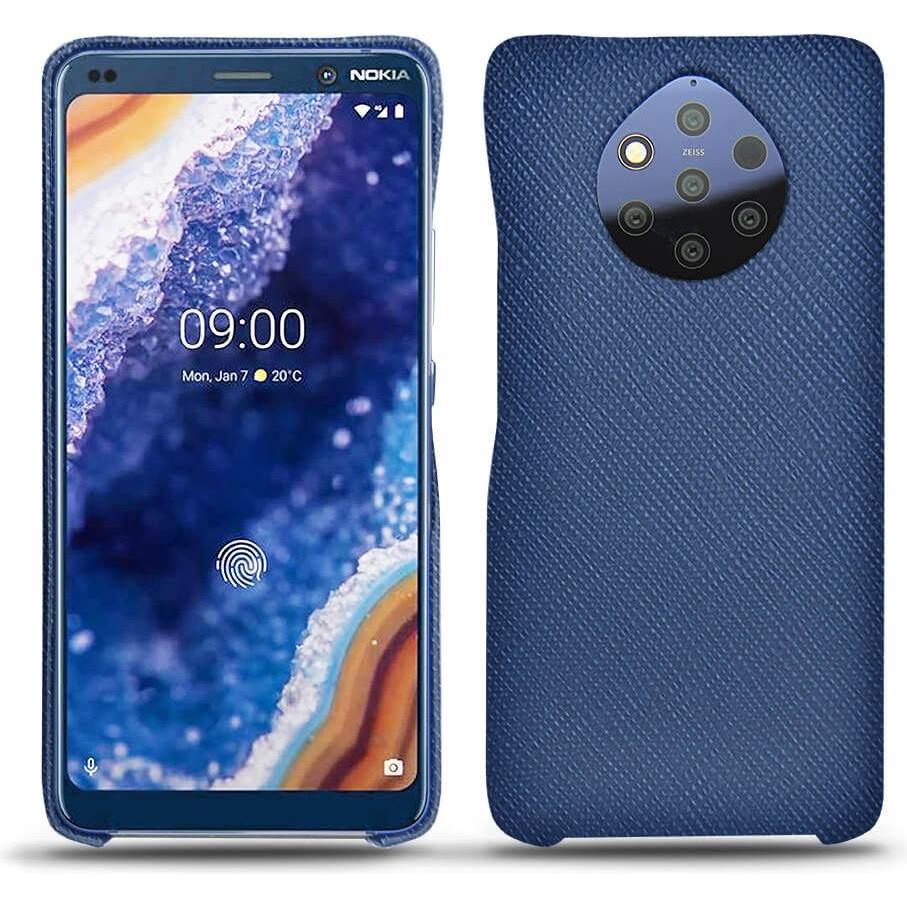 Noreve Lederschutzhülle (Nokia 9 PureView), Smartphone Hülle, Blau