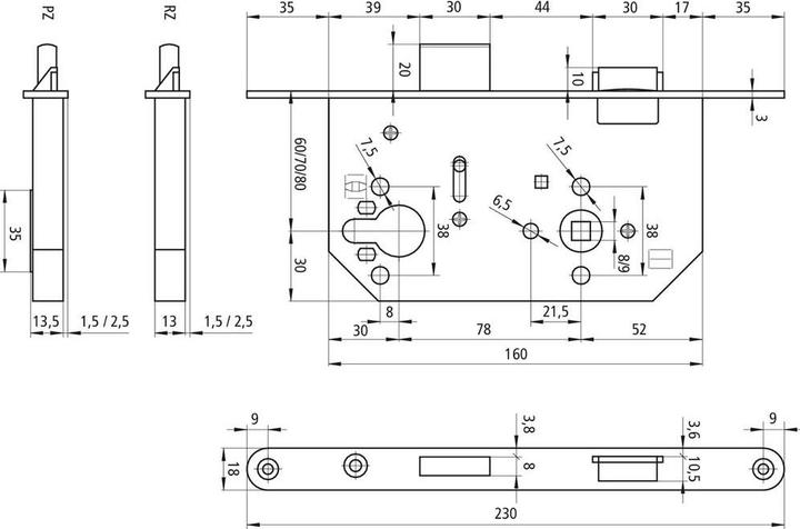 Actual product image Schänis Mortise lock (Mortise lock)