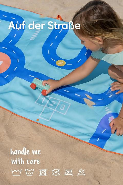 Actual product image Lumarko QUUT Dwustronny recznik plazowy PlayTowels L (180 x 100cm) Road (180 x 100 cm)