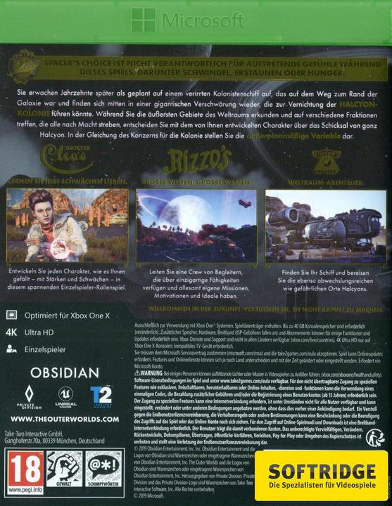 Image du produit 2K Games Les mondes extérieurs (Xbox One X, Xbox Series X, EN)