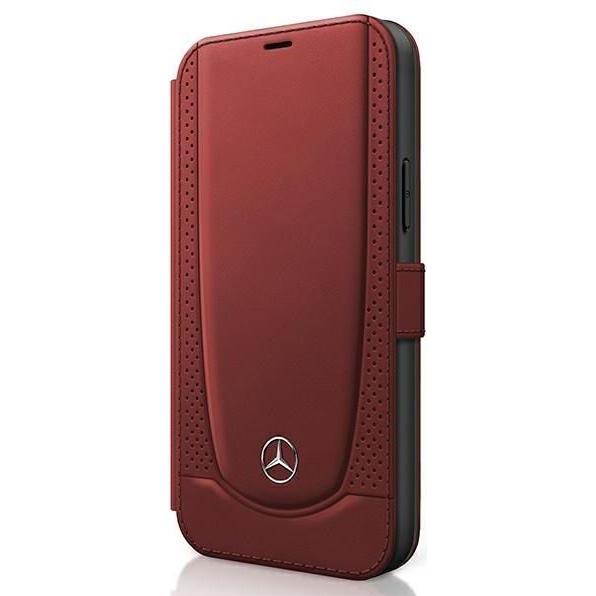 Mercedes Book Case Perforated Leather für Apple iPhone 12 mini - red (Apple iPhone 12 mini), Smartphone Hülle, Rot