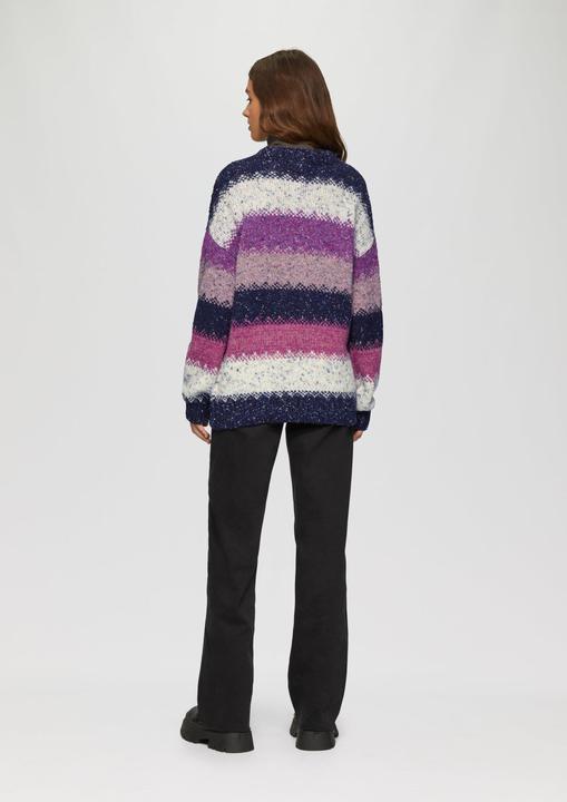 Produktbild s.Oliver Strickpullover Oversize Pullover mit mehrfarbigem Streifenmuster (L)