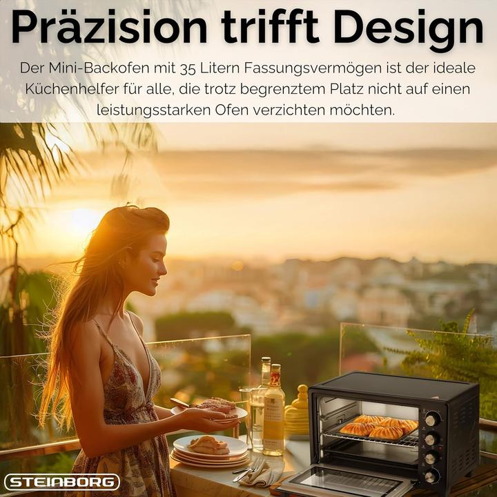 Image du produit Steinborg Kleinbackofen mit Umluft & Drehspiess