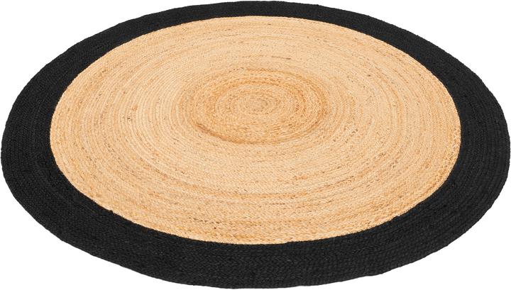 Actual product image Pergamon Naturfaser Teppich Jute Salsa Bordüre Rund (200x200 cm)