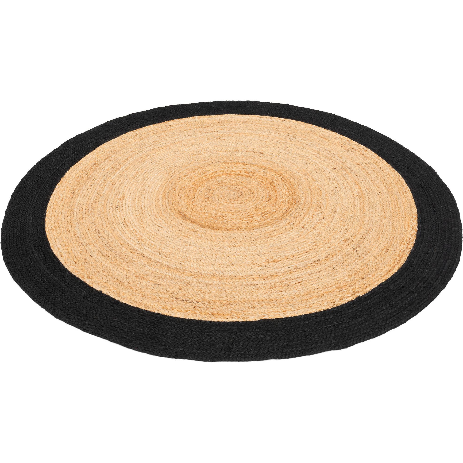 Pergamon, Teppich, Naturfaser Teppich Jute Salsa Bordüre Rund (160 x 160 cm)