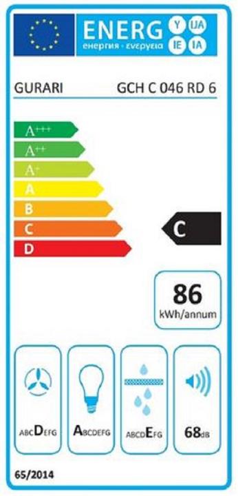 Energie-Label Gurari GCH C 046 RD 6 (Wandhaube)
