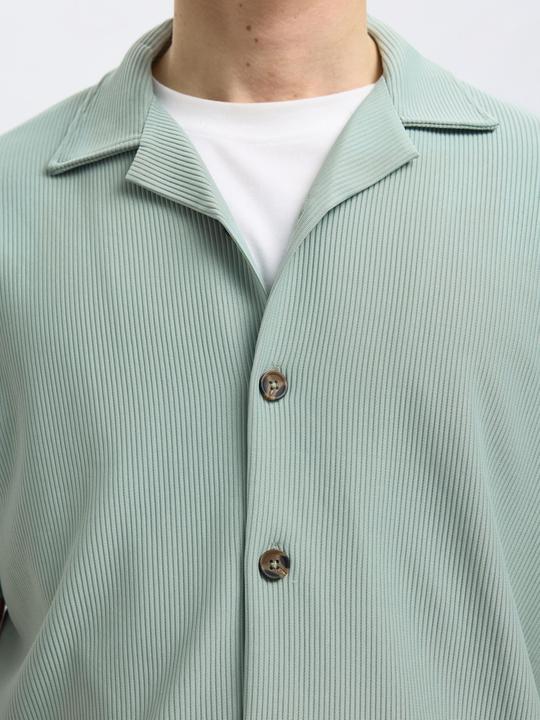 Produktbild Selected Homme Geripptes cuban collar Kurzarmhemd (L)