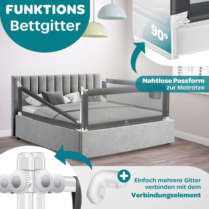 Actual product image Kesser Bed Rail Dark Grey 150cm