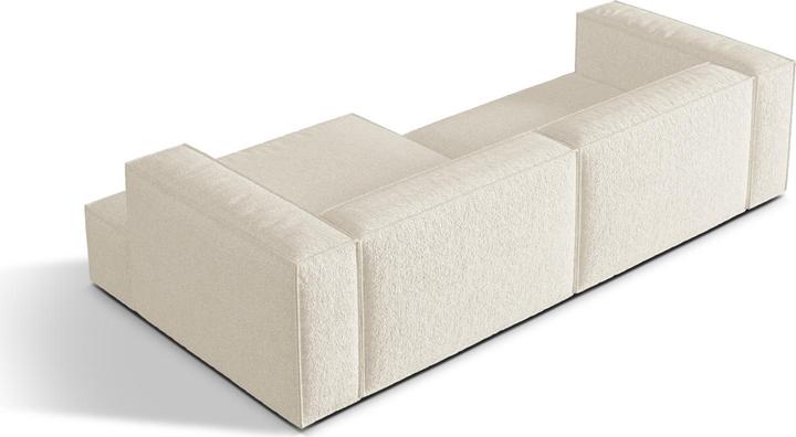 Image du produit Micadoni Bouclé Canapé D'Angle Droit Modulaire, "Nuria", 4 Places, Ivoire, 147x292x72 Fabriqué en Europe (Canapé d’angle)