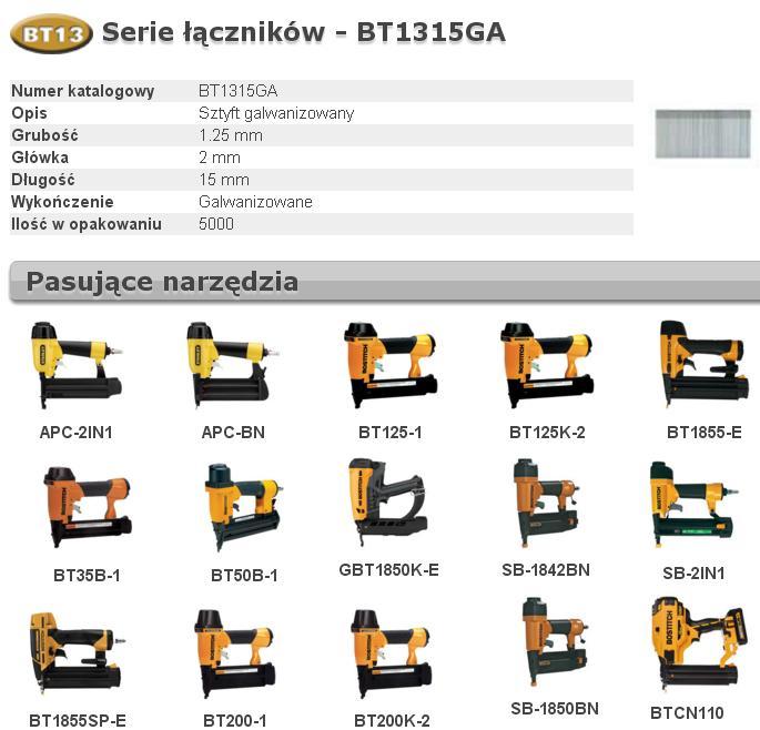 Actual product image Bostitch Minibrad série BT13