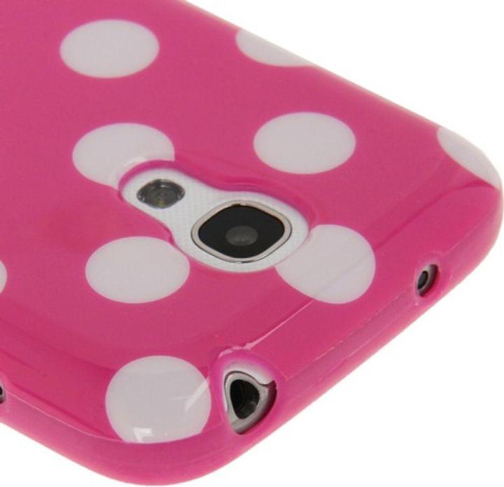 Produktbild König Design Schutzhülle Punkte TPU Case für Handy Samsung Galaxy S4 mini i9190 pink/weiss (Samsung Galaxy S4 mini)