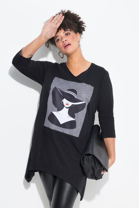 Actual product image Miamoda T-Shirt, A-Linie, Model-Motiv, Zipfelsaum (52)