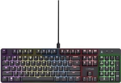 Image du produit Trust GXT 871 Zora Tastatur Gaming USB QWERTY US Englisch Schwarz (US, Filaire)