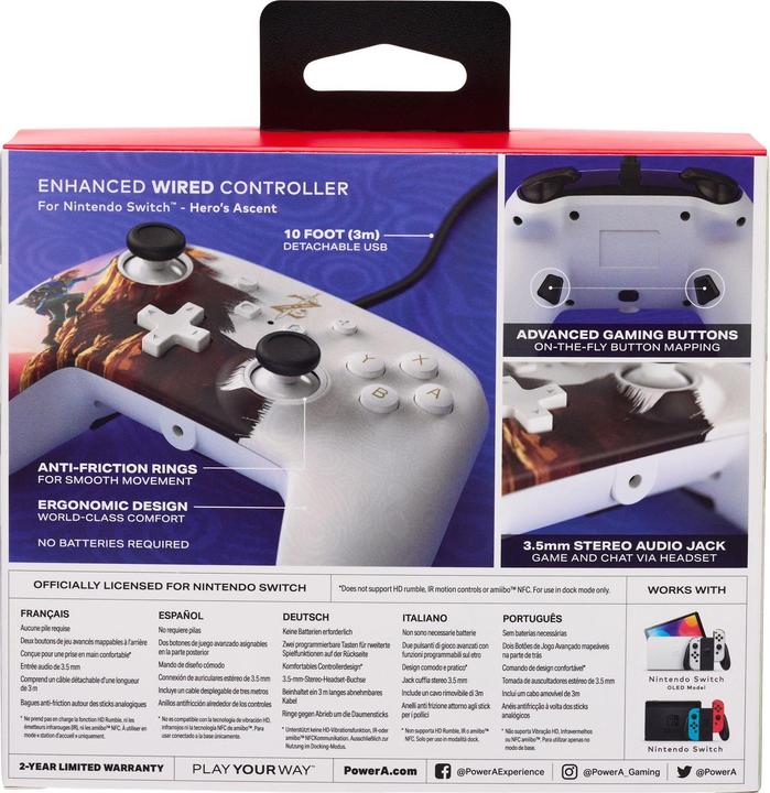 Actual product image PowerA Controller for Nintendo Switch (wired, Rise of the Hero, officially licensed) (Switch)