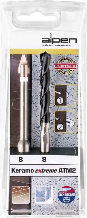 Produktbild Alpen Glas und Fliesenbohrer Set Fliesenbohrer/nbohrer 2tlg. (8 Millimeter)