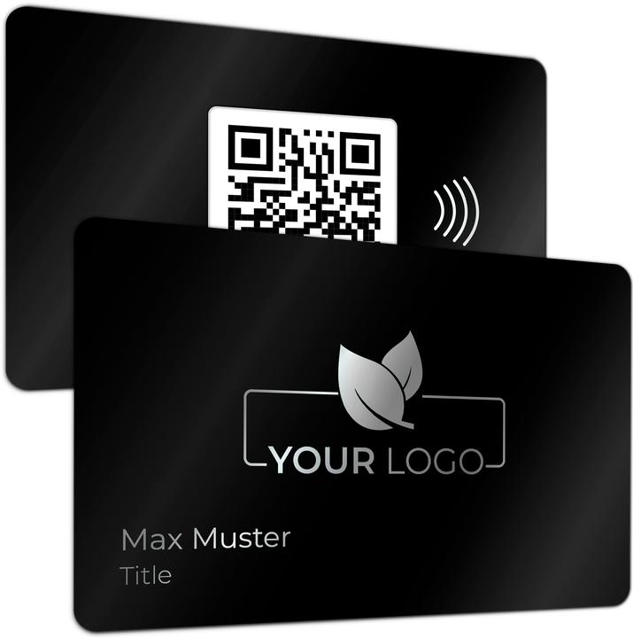 Immagine prodotto wazzl Biglietto da visita personalizzabile in metallo antracite (Laser) - Biglietto da visita digitale NFC