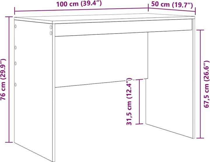 Image du produit vidaXL Kompakter Schreibtisch (100 x 50 x 76 cm)