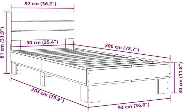 Image du produit vidaXL Bettgestell (90 x 200 cm)