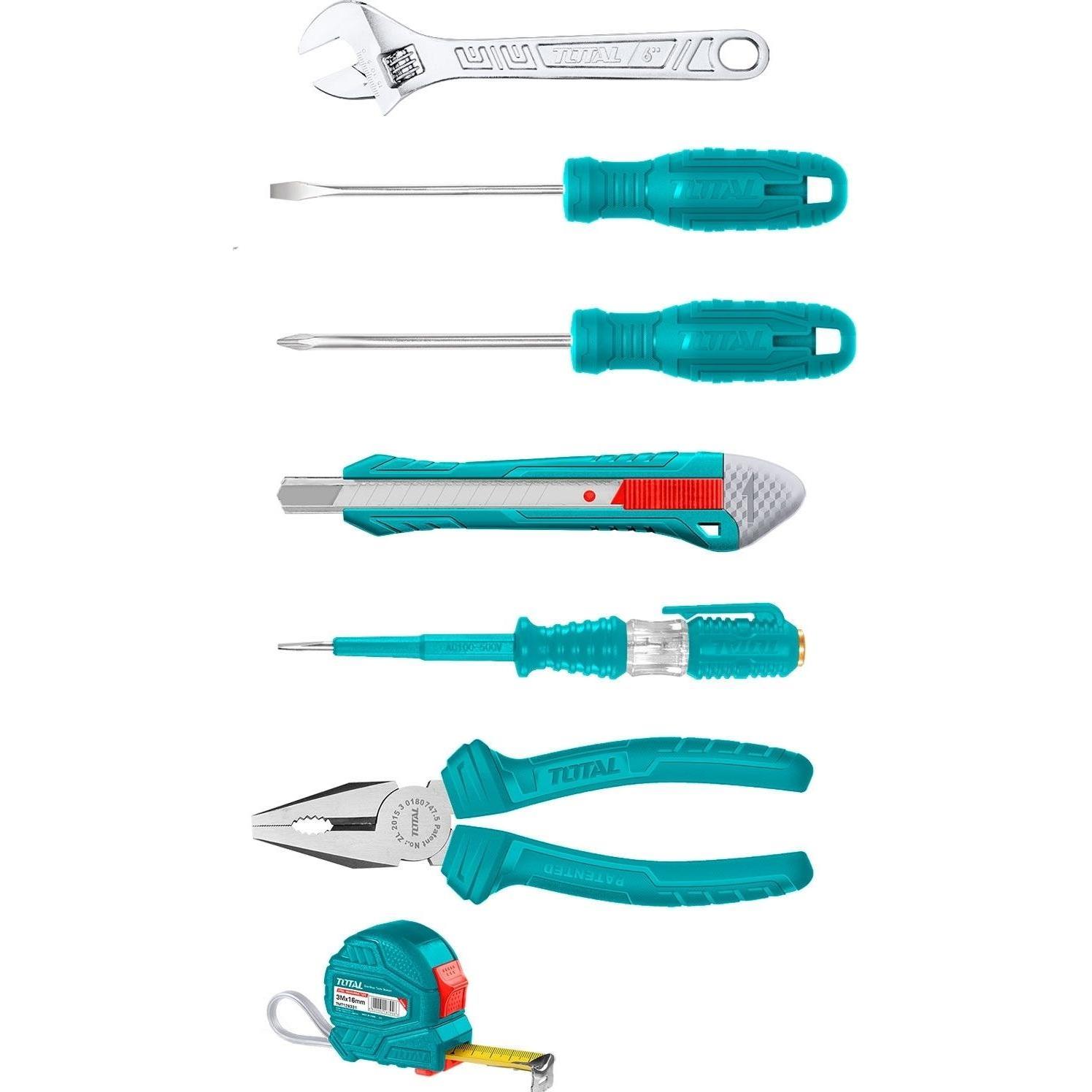 Total, Werkzeugkoffer, Werkzeugset, 7-tlg.
