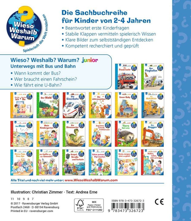 Immagine prodotto Ravensburger Unterwegs mit Bus und Bahn (Tedesco, Andrea Erne, 2017)