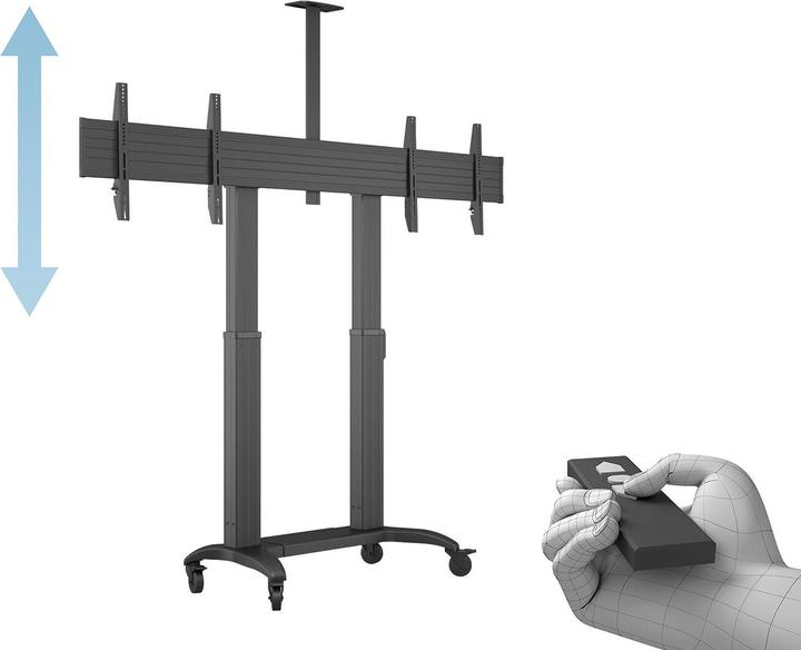 Actual product image Multibrackets MB motorised dual TV stand,black/4424 (135 kg, 60" - 75")