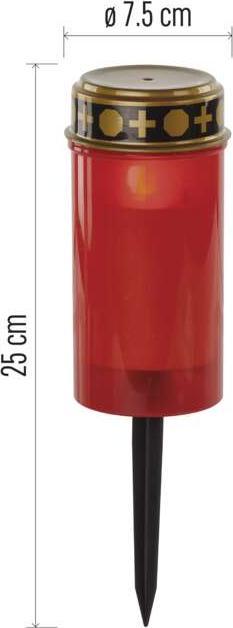 Image du produit Emos Lampe de cimetière LED avec piquet de terre, 25 cm, 2x AA, extérieur/intérieur, vintage (1 x)