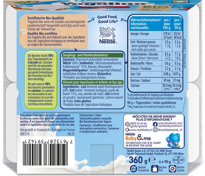 Valori nutrizionali e ingredienti Yogolino Fragola biologica (360 g)