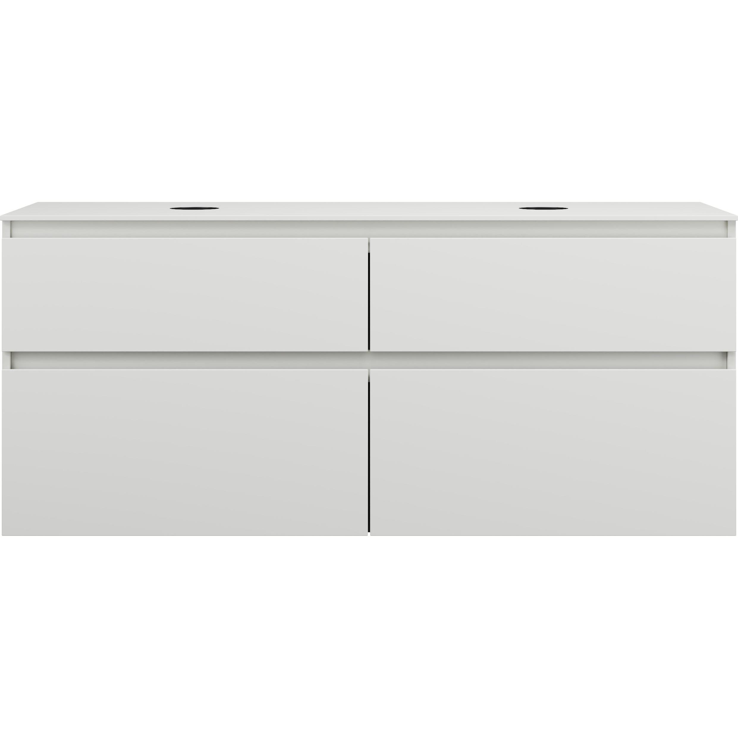 burgbad, Waschtischkonsole, Lin20 Waschtischunterschrank inklusive Konsolenplatte, 2 Beckenausschnitte, 4 Auszüge, Tief