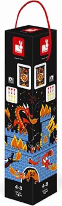 Image du produit Janod J02084 Jeu de fléchettes magnétiques sur le thème des dragons et des chevaliers recto/verso Jeu