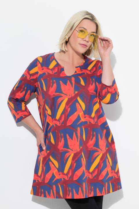 Immagine prodotto Ulla Popken Maglia dal taglio lungo e svasato con scollo a tunica e maniche a 3/4 (58)