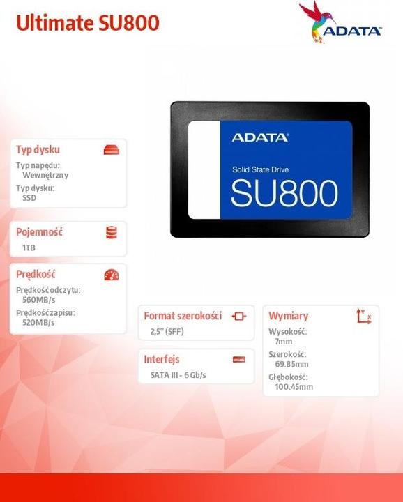 Image du produit Adata Su800 (1000 Go, 2.5")
