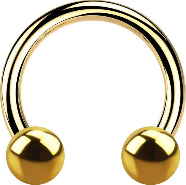 Immagine prodotto Star Piercing Bilanciere circolare placcato oro con due sfere (senza ottone, Acciaio chirurgico 316L)