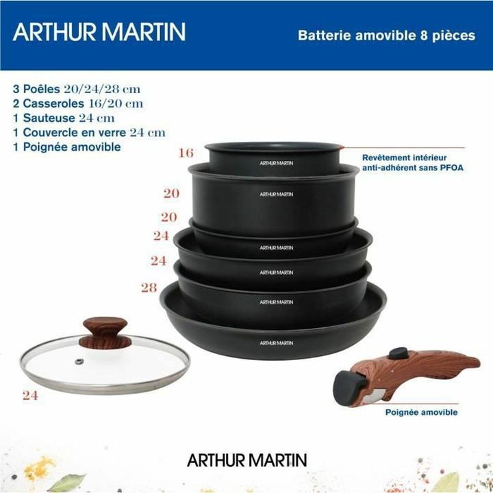 Produktbild Arthur Martin Topfset 8 Stücke (Aluminium)