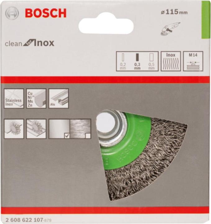 Produktbild Bosch Professional Zubehör PRO Stainless Steel clean Scheibenbürste, 115 x 0,3 mm, Gewinde (P500)