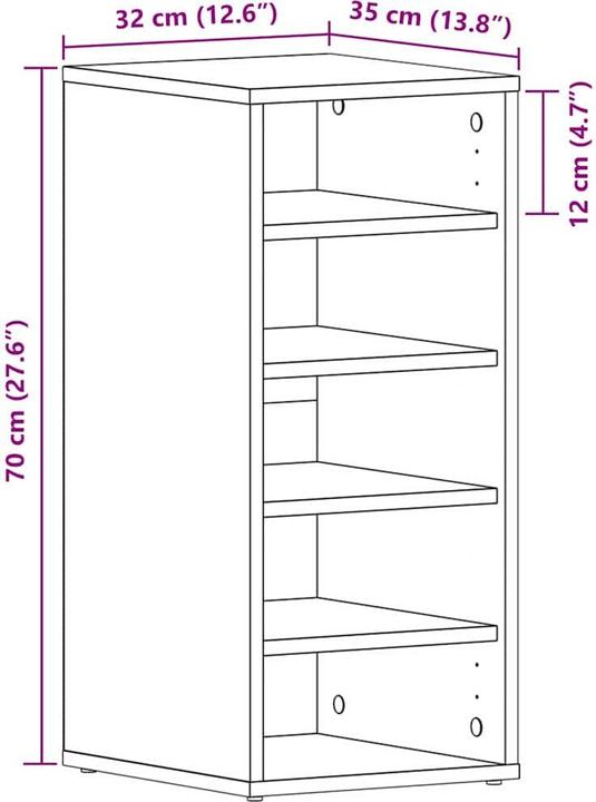 Produktbild vidaXL Schuhlagerung (35 x 35 x 70 cm)