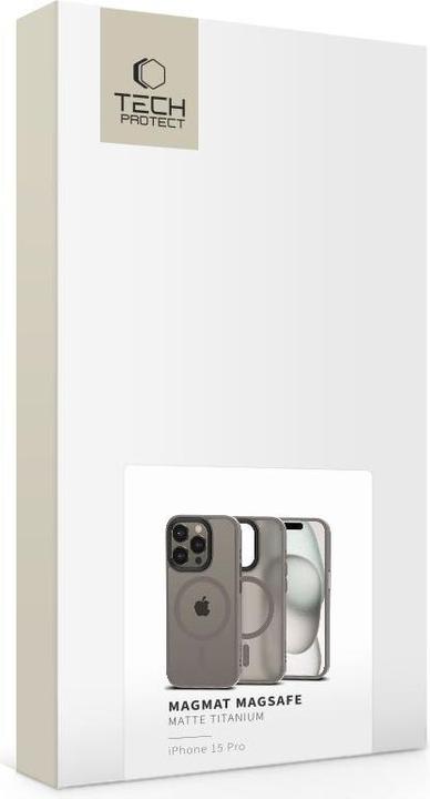 Actual product image Tech-Protect Magmat Magsafe iPhone 15 Pro Matte titanium (Apple iPhone 15 Pro)