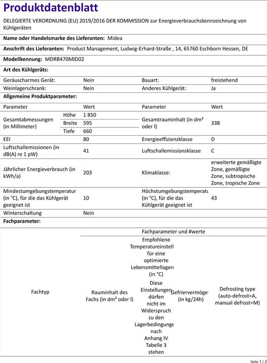 Produktbild Midea MDRB470MID02 (338 l)