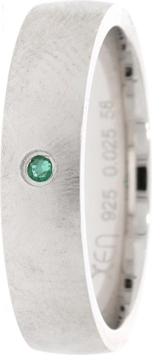 Actual product image Xen Band ring with emerald approx. 0.025 ct. (58, 925 Silver)