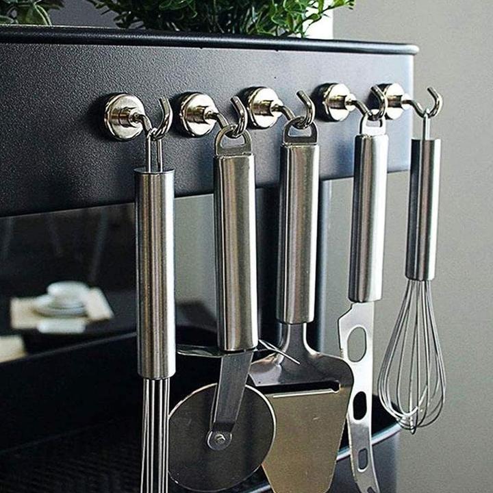 Actual product image Swissdetector 10 Super Powerful Magnetic Hook Magnets ( Ø 42mm ) 72,5 Kg (10x)