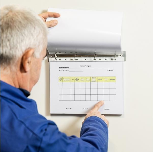 Actual product image Tarifold 4-ring mechanism Ø 40 mm aluminium suitable for DIN A5 / DIN A4 / DIN A3 (Silver)