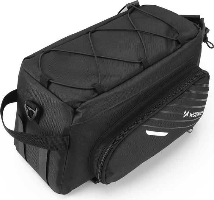 Produktbild Wozinsky bike carrier bag with 9l shoulder strap (rain cover included) black (WBB22BK) (9 l, Gepäckträgertasche)