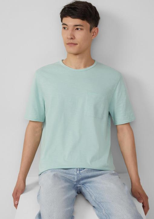 Image du produit S.Oliver T-Shirt Flammgarn-T-Shirt mit Brusttasche und offenen Kanten (XL)