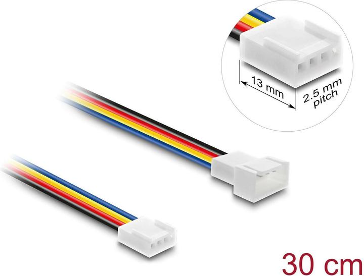 Produktbild Delock Lüfter Verlängerungskabel PWM Stecker zu Buchse 4 Pin (30 cm, 4 pin PWM)
