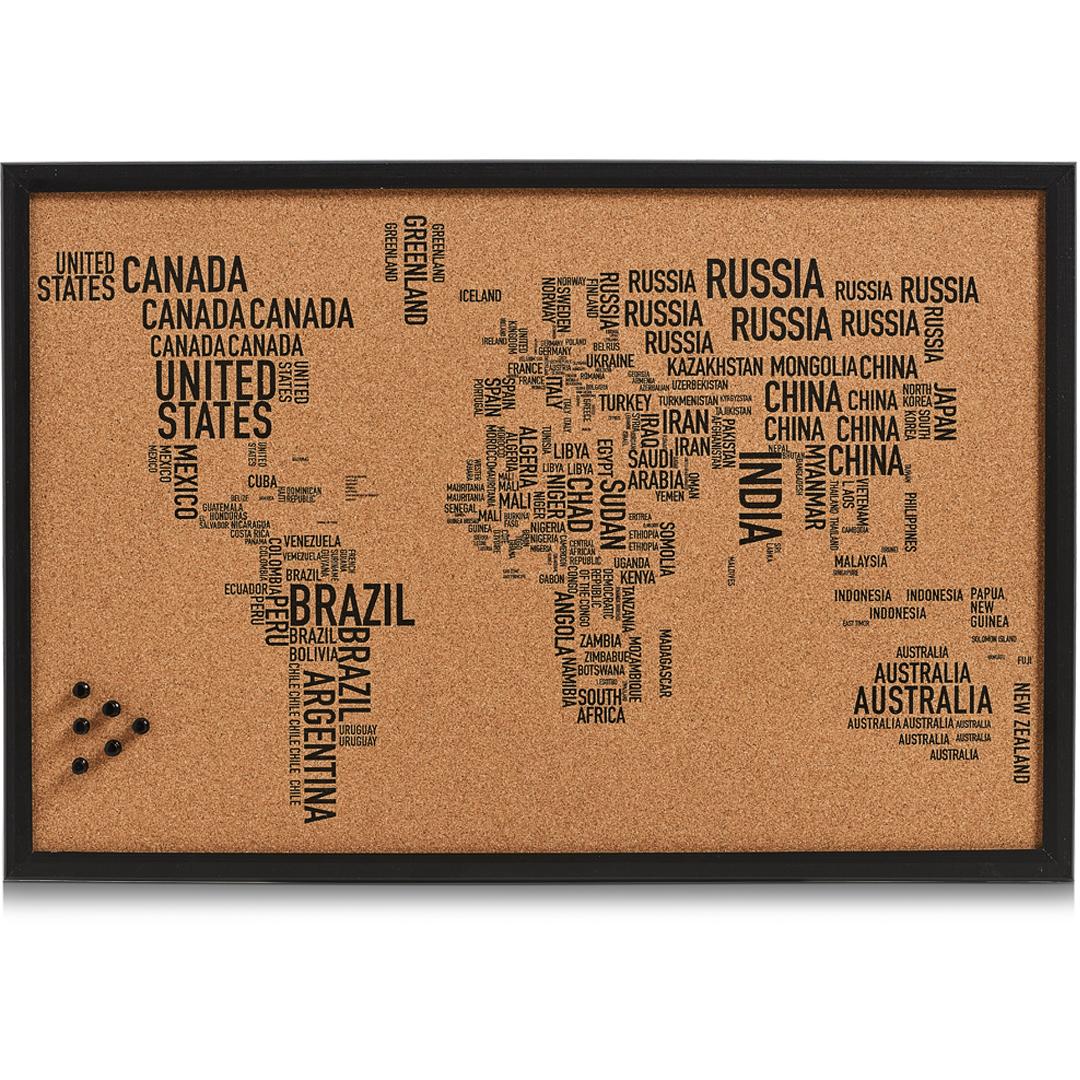 Zeller Present: Bacheca 'Lettere dal Mondo' - Mappamondo (60x40 cm)