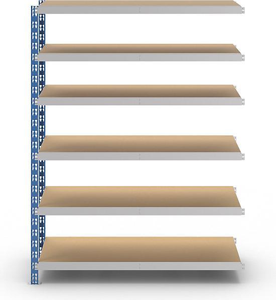 Actual product image eurokraft basic Wide span boltless shelf unit with chipboard shelves, depth 600 mm, extension