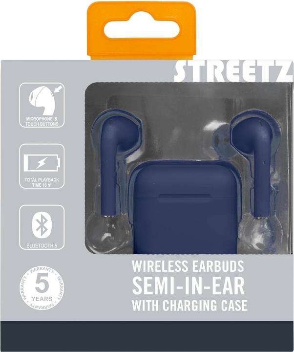 Actual product image Streetz TWS - Semi-in-ear Earbuds (No noise cancellation, 18 h, Wireless)