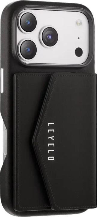 Produktbild Levelo Vertex PU Kunstleder Kartenfach Hülle Apple iPhone 17 Pro Max - Schwarz (Apple iPhone 17 Pro Max)