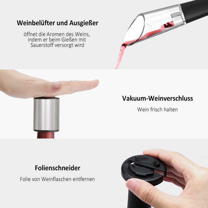 Produktbild CircleJoy Elektrische Weinöffner-Set (Elektrischer Korkenzieher)
